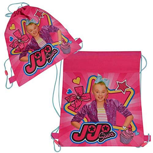 Girls' 14-Inch Drawstring Sling Bag - Pink Lightweight Cinch Sack