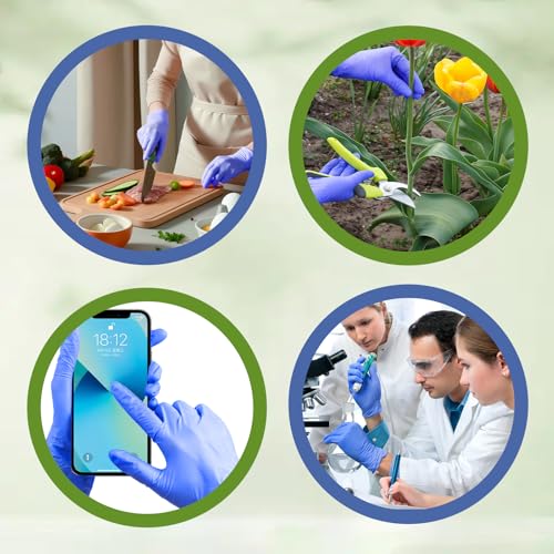 Jointown Biodegradable Nitrile Exam Gloves, Disposable Medical Surgical Gloves, Violet Blue Nitrile Glove, Latex Free, Food Safe, 200 Count, Medium