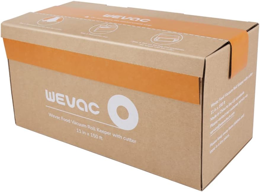 Wevac Food Vacuum Seal Roll - 11” x 150’ with Cutter, BPA-Free, Ideal for Meal Prep & Storage