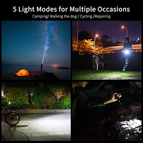 Wuben L50 Rechargeable Tactical Flashlights, 1200 Lumens, IP68 Waterproof, 5 Modes for Emergency, Rescue, Inspection, Hunting