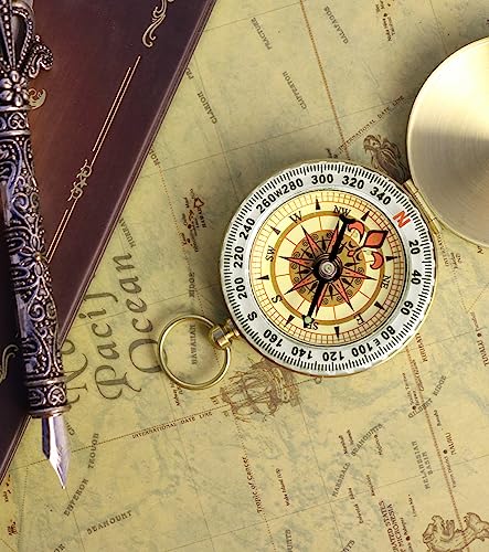 Waterproof Brass Compass for Hiking & Survival - Large Dial