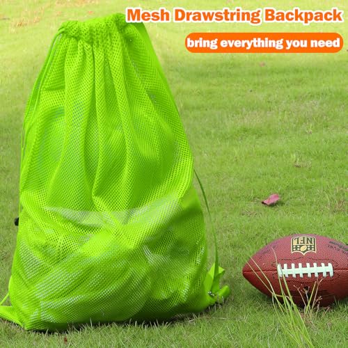 Natural Style Green Mesh Drawstring Swim Bag - Oversized 18x26 Inch for Beach & Gym