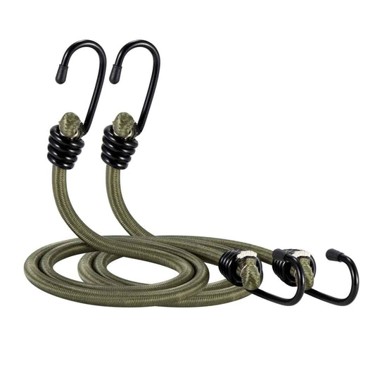 CanKing Heavy-Duty Bungee Cords with Hooks 10 ft Elastic Ropes with Durable Metal Hooks for Camping, Travel, Home, and Outdoor Use, Secure, Versatile and Reliable, Camo Green 120 inch 2 Pcs
