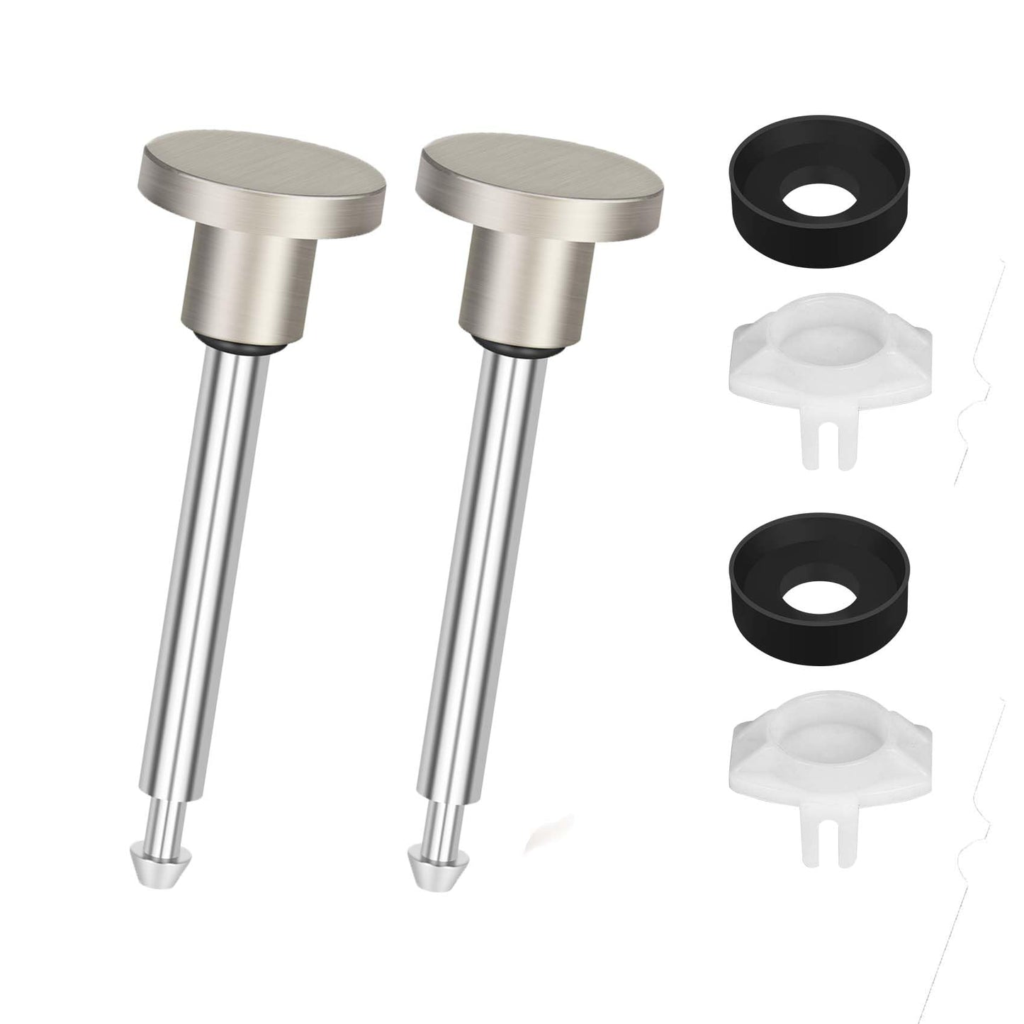 JLIAN MIOR 2 Set Tub Spout Diverter Repair Kit, Bathroom Shower Bathtub Leaky Faucet Repair Replacement Parts, Includes 2 Diverter Valve Stems, 2 Gates Seals and 2 Cup (Brushed Nickel)