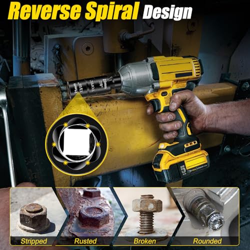 Topec 21mm x 22mm Flip Lug Nut Extractor, 1/2" Drive Lug Nut Removal Tool, 2-IN-1 Wheel Lock Remover Socket