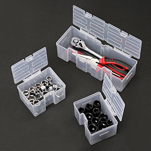 EMENTOL Tool Organizer Box with 16 Compartments, Durable Plastic Storage Box, Parts Organizers