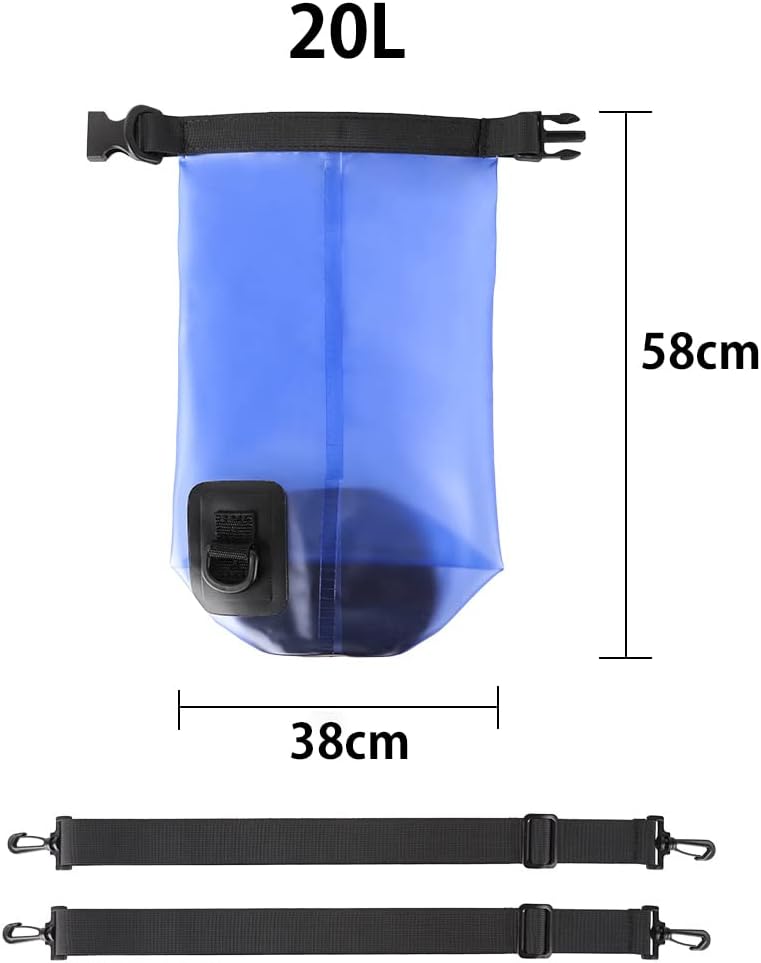 Skiennix Waterproof Dry Bag - 20L Roll Top Backpack for Kayaking & Boating - Stylish Blue