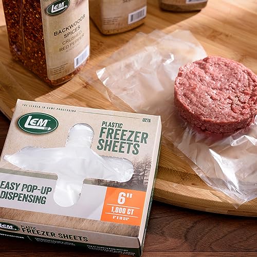LEM Products 6" Freezer Sheets, Non-Stick, Non-Porous Polyethylene, 1000 Count Box
