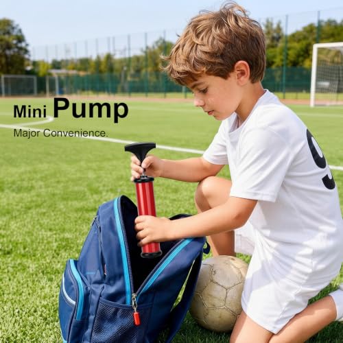 Manual Sports Ball Inflator Kit - 2 Hand Pumps with Needles & Hoses