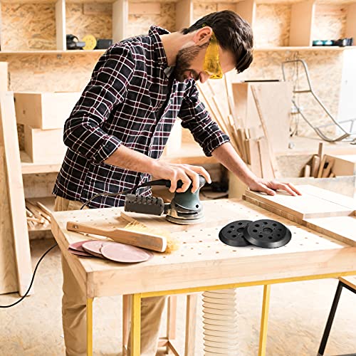 Mudder 2 Pieces 5 Inch 8 Hole Hook and Loop Orbital Sander Replacement Pad Backing Pad (Black)