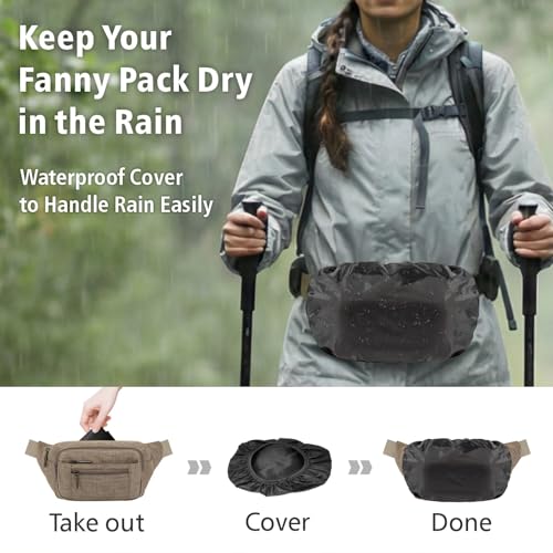 PACKISM A06 Khaki Fanny Pack for Women & Men | Crossbody Travel Waist Bag