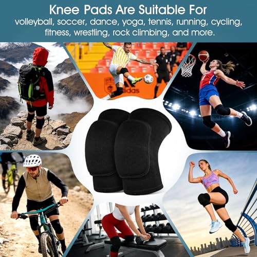 Soft Volleyball Knee Pads with Thickened Foam Padding - Black, Medium