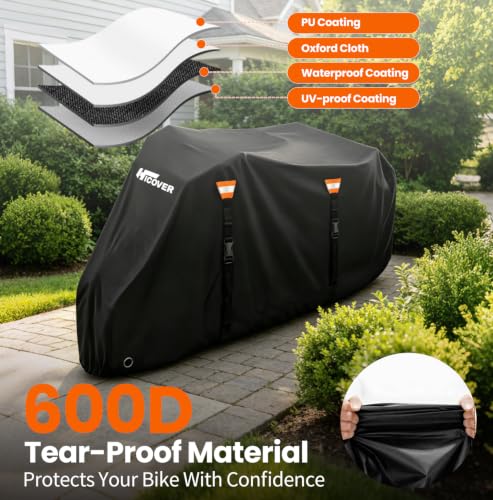 HICOVER Waterproof Adult Tricycle Cover - Senior Black, 75"L x 30"W x 44"H