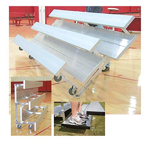 Tip N' Roll Aluminum Bleacher - 8' Length, 3 Rows, Seats 15