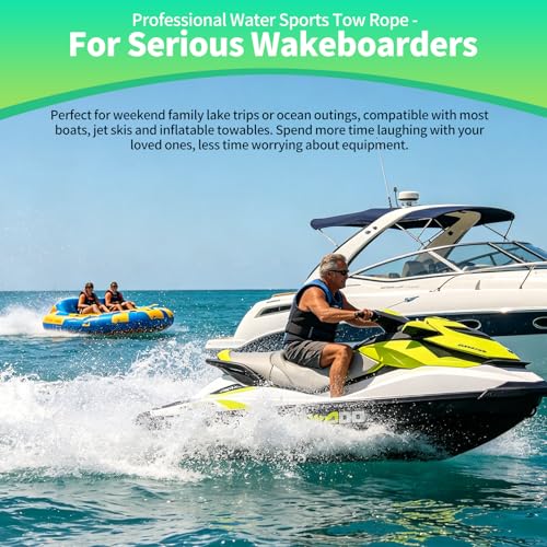 ZRSCHYG 16 FT Self-Centering Boat Tow Harness for Tubing & Wakeboarding - Blue, Heavy Duty, Anti-Sink Design