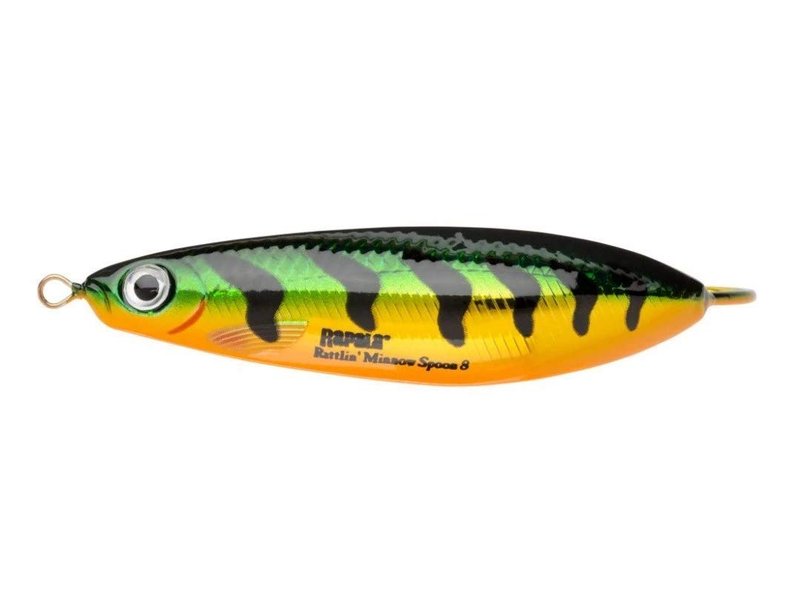 Rapala FLP RMSR8-FLP Spoon, Ratlin Mino Spoon, 3.1 inches (8 cm), 0.6 oz (16 g), Flash Perch
