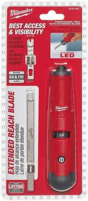 Milwaukee Punchdown Tool 48-22-2165 - Regular & Extended Blades for Precision Wiring