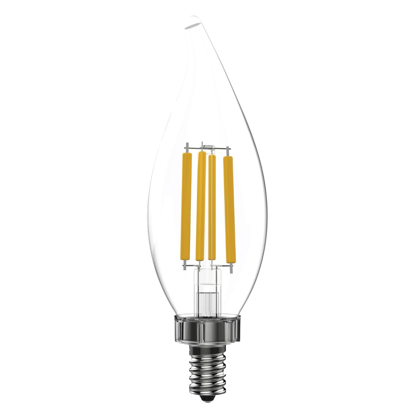 GE Ultra Bright LED Light Bulbs, 100W, Soft White Candle Lights, Clear Decorative CA12 Light Bulbs, Candelabara Base (3 Pack)