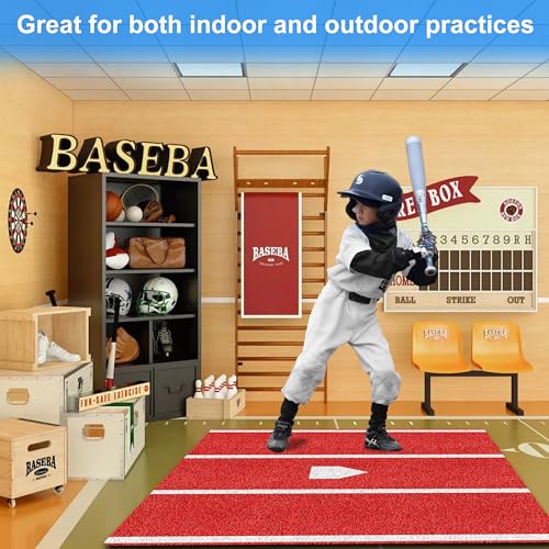 Asyxstar 6' x 4' Baseball Hitting Mat for Indoor/Outdoor Batting Practice