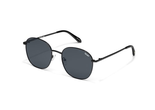 Quay - Mens Sunglasses, Polarized Round Lenses with UV Protection (Jackpot, Black)