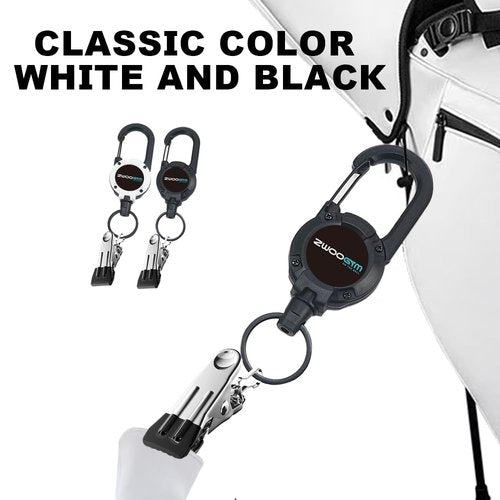 ZWOOGYM Never Lose Your Golf Headcover Retractable Clips, Your Will not be Losing Your Club Covers,Golf Club Accessories for Men and Women (Black*2)