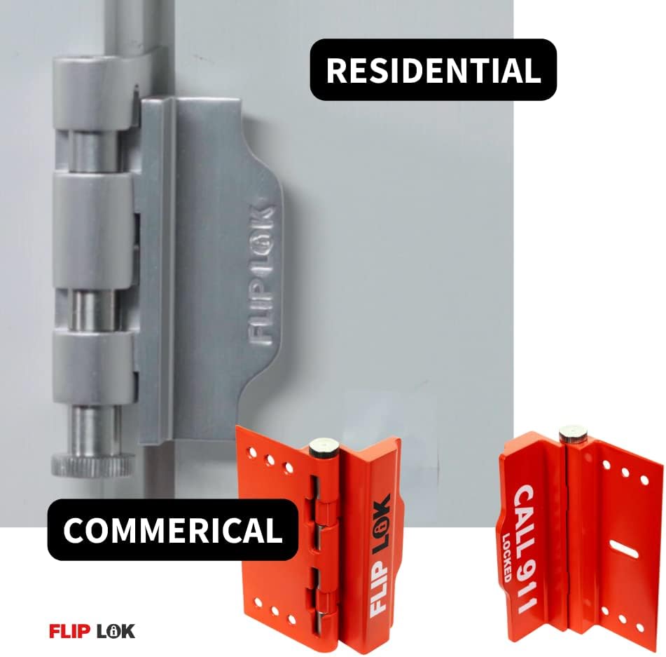 FlipLok Keyless High Security Door Lock - 10X Stronger Than Deadbolt, Silver