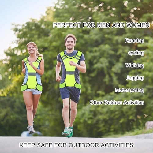High Visibility Reflective Running Vest - Green Lightweight Safety Gear