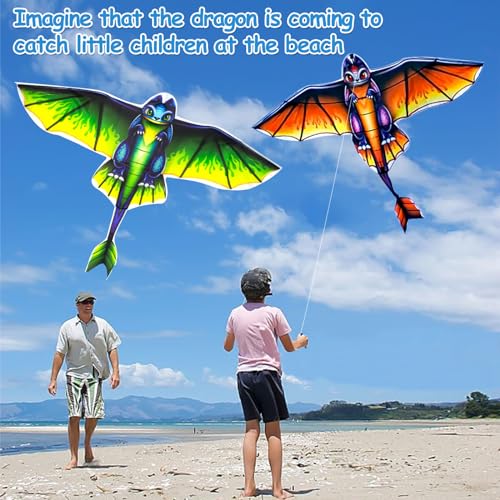Multi Color Dragon Kite for Kids & Adults - Easy Fly Rainbow & Eagle Kites