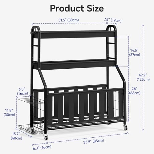 Heavy-Duty Rolling Sports Equipment Organizer with Locking Wheels