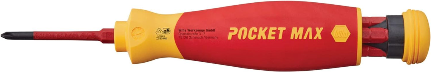 Wiha 6-Piece Insulated SlimLine PocketMax Multi-Driver Set for Safe Electrical Work