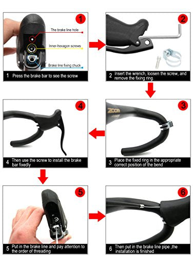 TOPCABIN Aluminum Brake Lever for Road Bike - Pair, 22.2-23.8 mm Handlebar