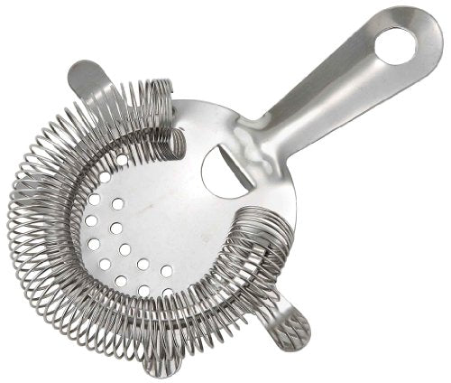 Stainless Steel Bar Strainer with 4 Prongs - Durable & Polished