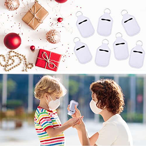 Duufin Pure White Sublimation Hand Sanitizer Holder Set 60 pcs with Keychain