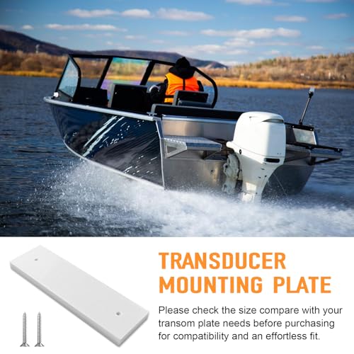 Marine-Grade Transducer Mounting Plate for Boats - 12x3.5 inch UV Resistant White