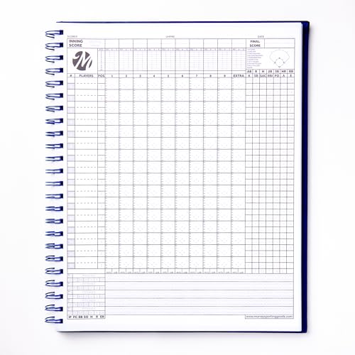 Premium Baseball Softball Scorebook - 60 Games, Durable Hardcover