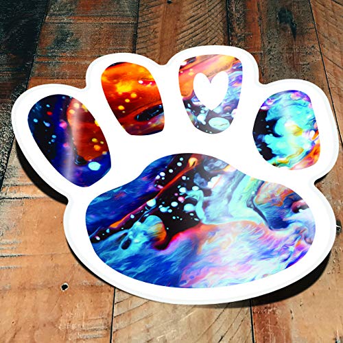 Dog Paw Print Heart Vinyl Decal Sticker - 2-Pack, 3.75-Inches