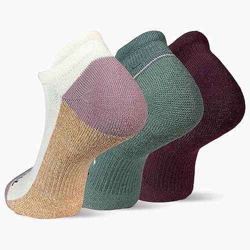 Merrell Unisex Recycled Everyday Low Cut Tab Sock 3 Pair Pack, Purple Assorted, S/M