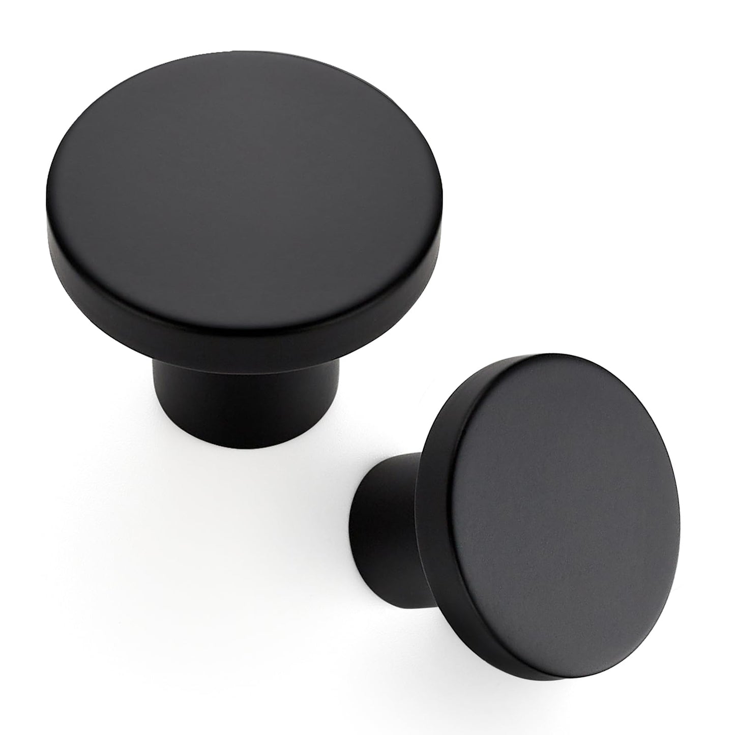 Ravinte 3 Pack Cabinet Knobs Black Kitchen Cabinet Knobs Round Dresser Drawer Knobs Matte Black Drawer Pulls Closet Door Knobs 1-1/5 Inch