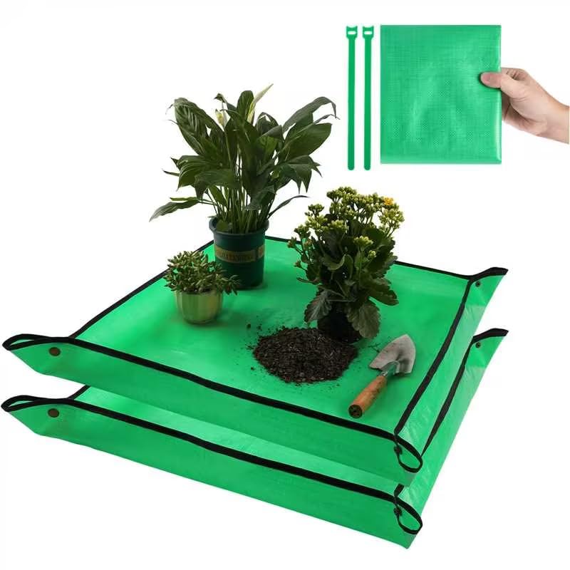Onlysuki 2 Pcs 26.8" x 26.8" Potting Mat for Indoor Plants Transplanting Control Mess Square Repotting Mat Gardening Gifts