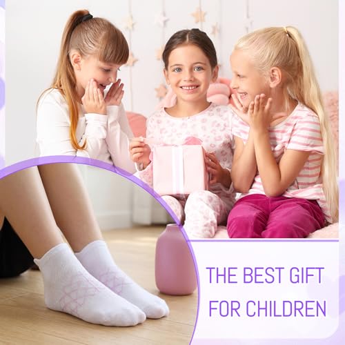 6 Pairs Girls Athletic Ankle Socks - Low Cut Cotton