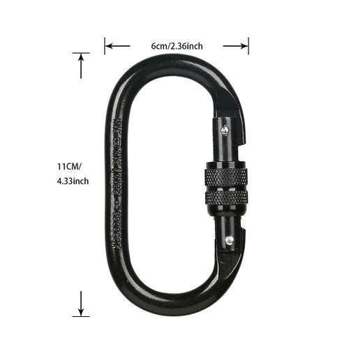 Heavy Duty Locking Climbing Carabiner Clip CE Rated 25 kN 5600 LB Rugged Terrain Approved Industrial Strength Twist Lock Carabiners Clips for Rigging, Ropes, Hammocks, Camping