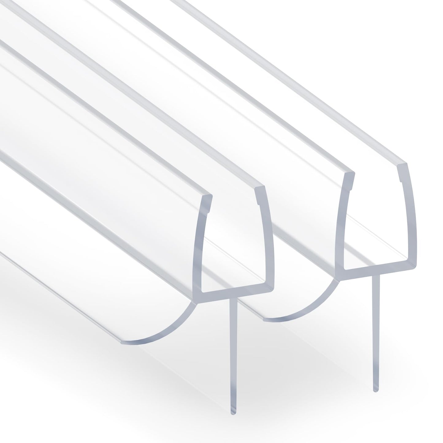 2PCS Shower Door Bottom Seal Strip, Clear PVC, 36" Length, Fits 6mm Thick Glass, Prevents Leaks & Water Damage, Easy Installation, No Adhesive Required (Clear, 36in for 1/4"(6mm) Door)