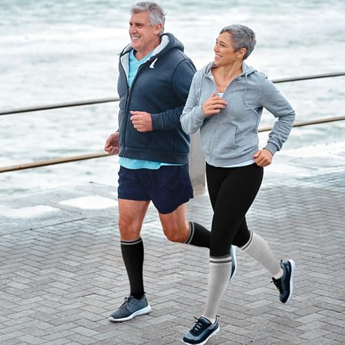 Large-X-Large Compression Socks 30-40mmHg Support for Women & Men Knee High Hiking Running