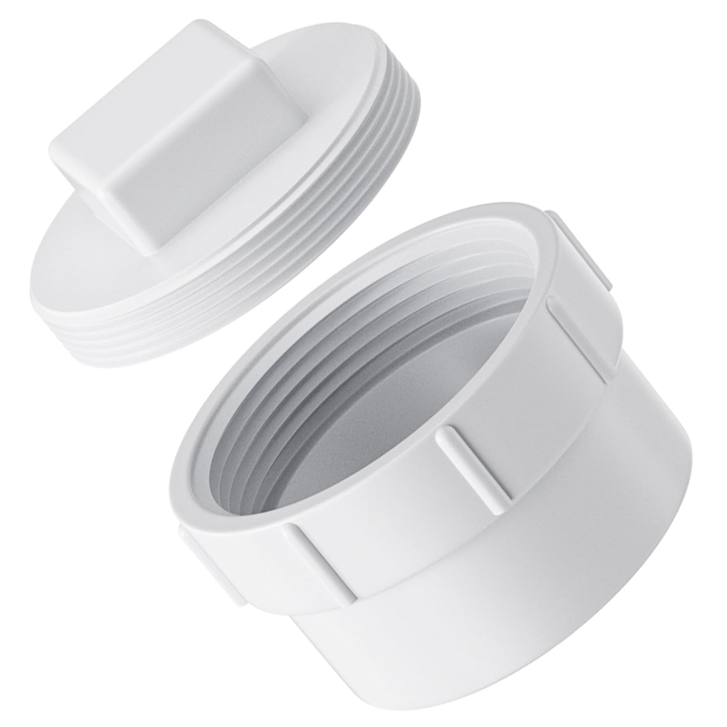 Oblectatio 3" PVC Sewer Cleanout Adapter with Plug Pipe Fitting - Durable DWV Flush Cap for Drainage Systems