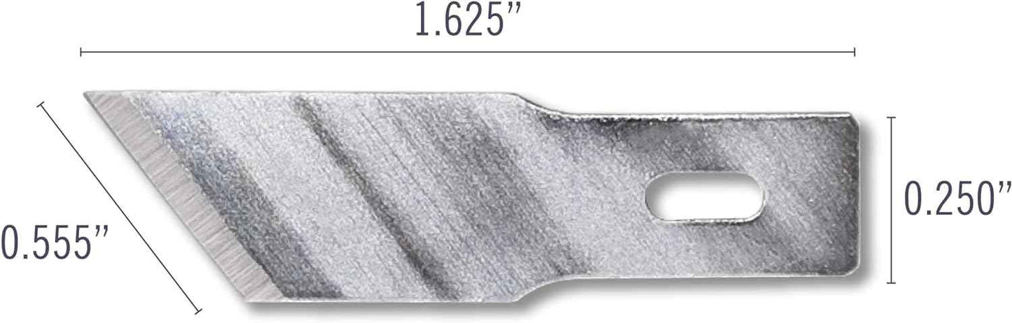 Excel Blades #19 Angled Wood Chisel Blades – 100-Pack 1-Inch Carbon Steel Craft Knife Replacement Blades – Ideal for Cutting, Chiseling, and Precision Carving - Made In USA