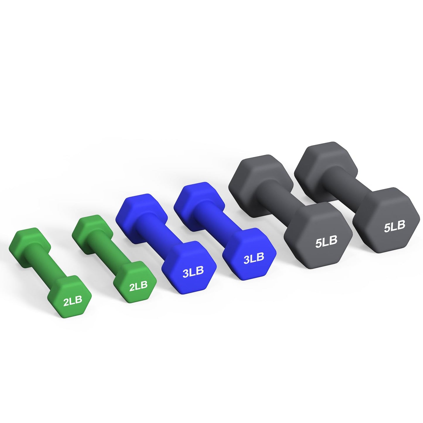 Portzon Weights Dumbbells Set with Various Color and Weights and Compatible, 1-15 LB, Anti-Slip, Anti-roll, Hex Shape