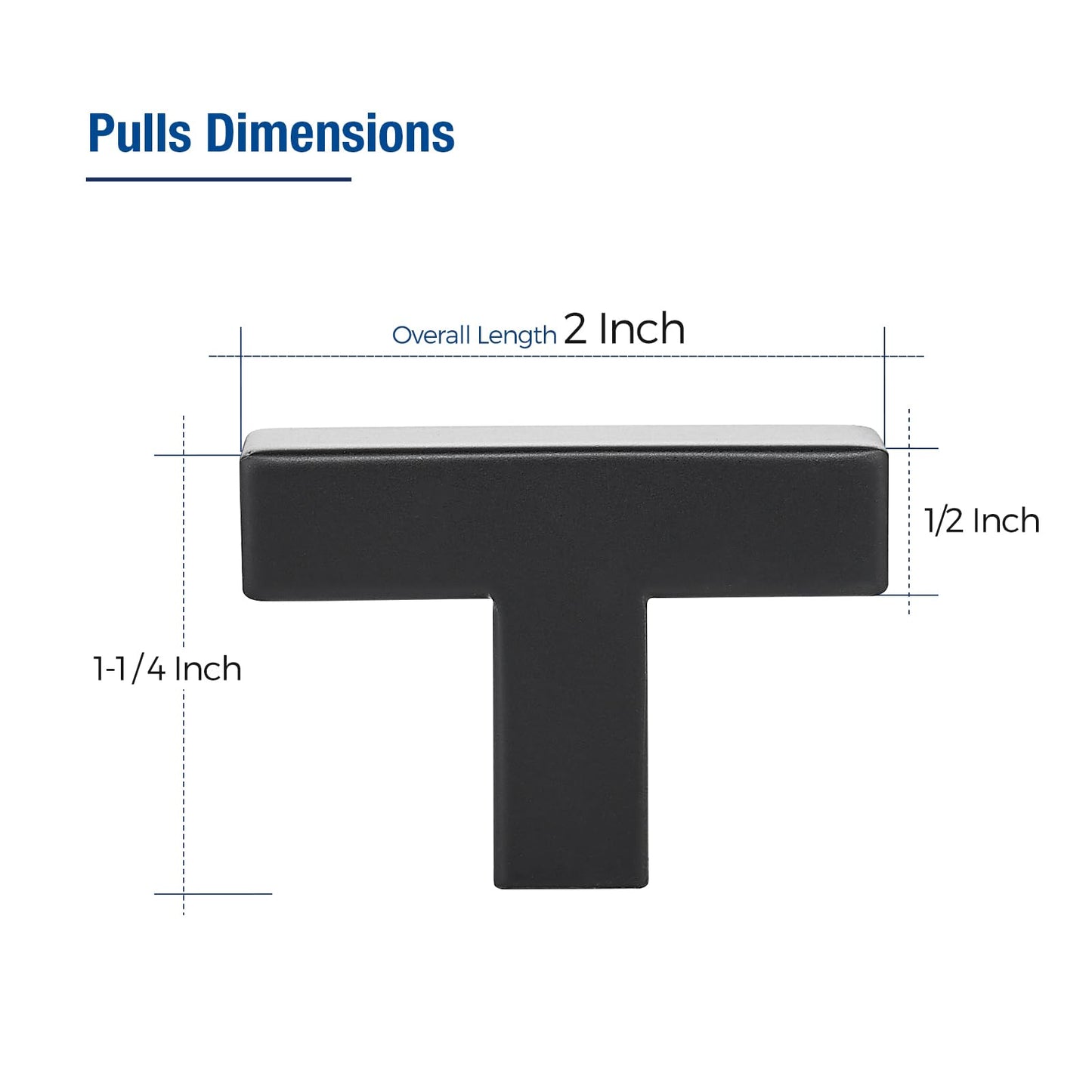 JOY DECOR 4 Pack Cabinet Knobs, Black Cabinet Handles, 2 Inch Kitchen Knobs, Single Hole Drawer Hardware for Dresser Drawers