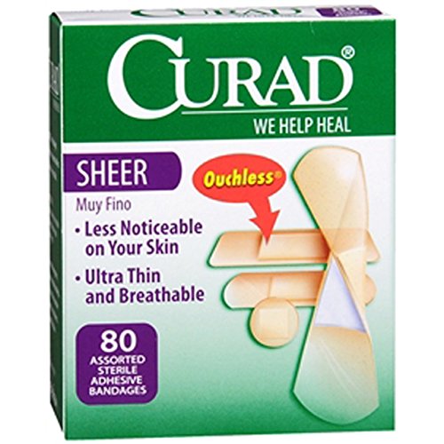Curad Sheer Adhesive Bandages - Latex Free, Ouchless Protection