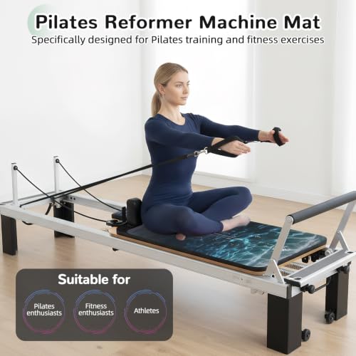 Non-Slip Pilates Reformer Mat Cover - Dark Green, 39 x 23"