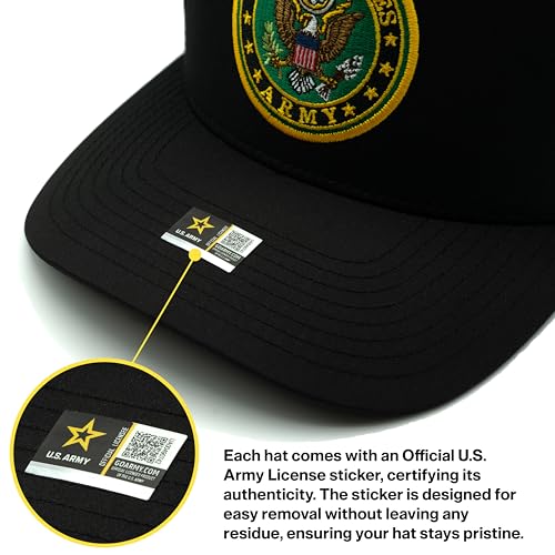 Black One Size Army Veteran Baseball Cap with Official Seal Patch - Men’s Gift